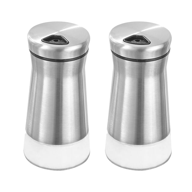 Pepper Shakers Set with Adjustable Pour Holes - Stainless Steel Salt Shaker and Pepper Shaker