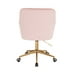 thumbnail image 4 of Silla de oficina, escritorio de altura ajustable y giratoria tapizada en Terciopelo en estructura en cromo dorado base estrella con ruedas, SKU EL18019-1 GD ROSA TERCIOPELO, 4 of 5
