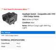 thumbnail image 2 of Headlight Switch - Compatible with 1999 - 2000 Dodge Dakota, 2 of 2