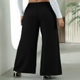 thumbnail image 3 of Pantalon Long Ample à Taille Haute Élastique pour Femmes, 3 of 6