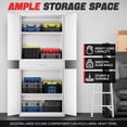 thumbnail image 3 of DNA Motoring 71" White Steel Lockable Metal Storage Cabinets w/ Drawer&2 Adjustable Shelves, 3 of 7