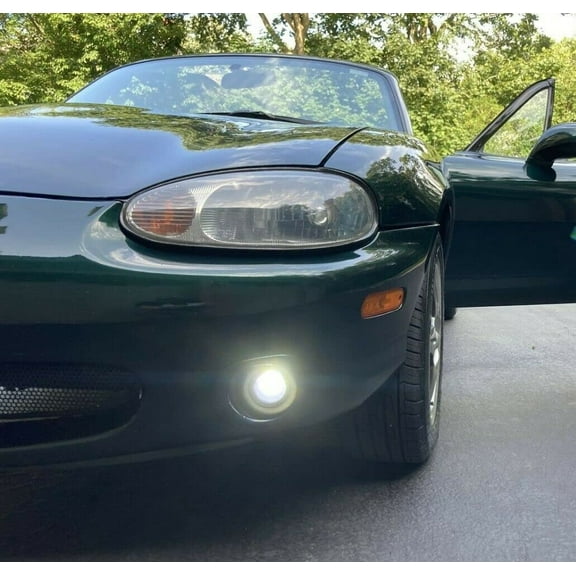 White LED Halo Fog Lamps Driving Light Kit for 1999 2000 Mazda MX-5 Miata NB