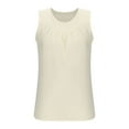 thumbnail image 5 of Htigea Clearance Women Summer V Neck Tank Top Loose Fit Flowy Sleeveless Shirt Vocation Daily Today Sales Beige,L, 5 of 5