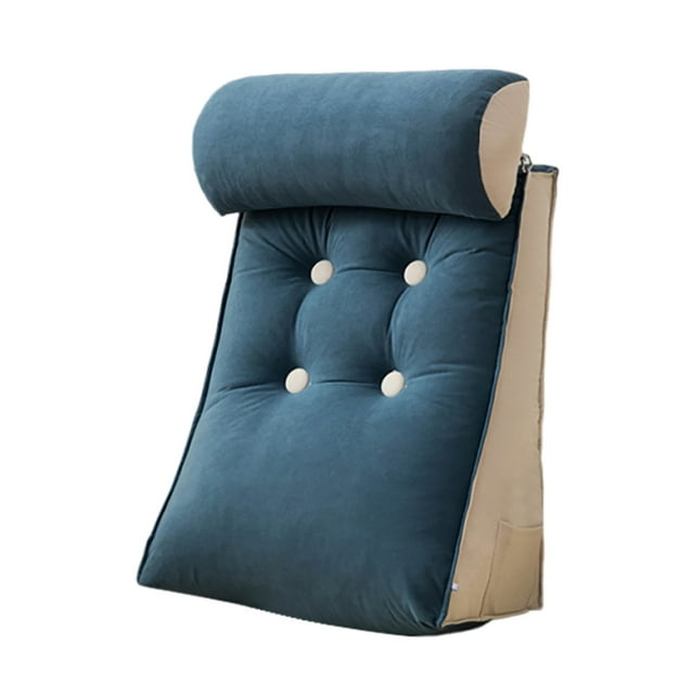 Hearth & Gear Back Support Pillow For Bed Sitting Up Comfortable Reading Pillow Bed Triangle Back Cushion With Removable Cover Triangle Reading Pillow With Neck Pillow Was Wheelchair Neck Support Knee