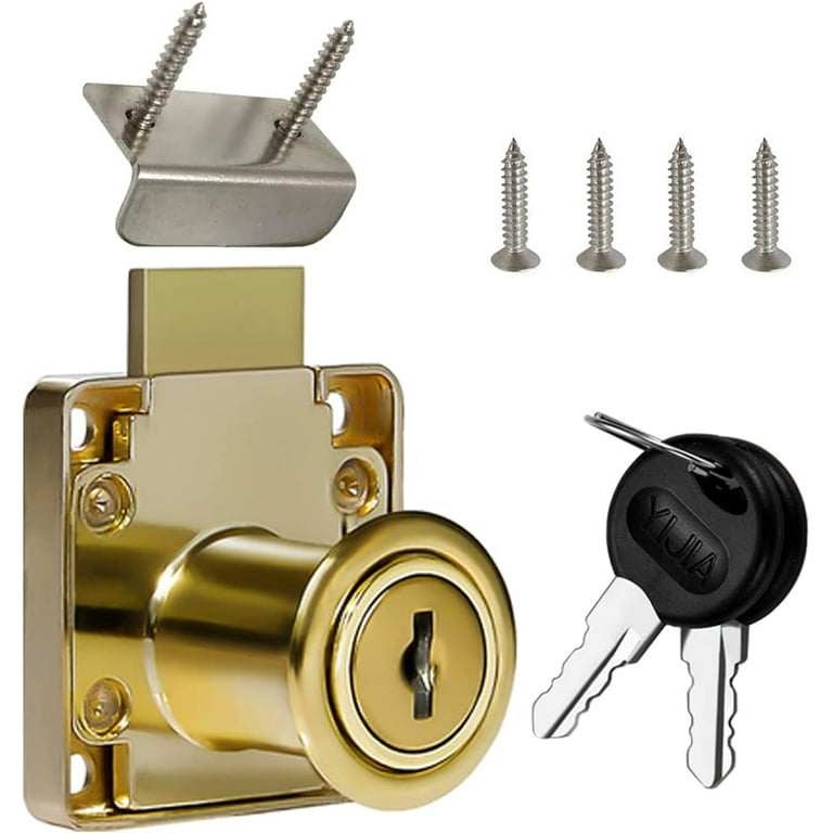 Cabinet Drawer Lock Furniture Locker Lock【Keyed Alike】 All Keys for This  Product are Universal. (Hole Diameter 0.75inch/19MM) for Door Panels with A