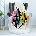 thumbnail image 4 of Youth Soft Flannel Fleece Throw Blanket, Jumping People Set Against Elements Teenagers Having Fun Energy Activity, Cozy Plush for Indoor and Outdoor Use, 70" x 90", Multicolor, by Ambesonne, 4 of 5