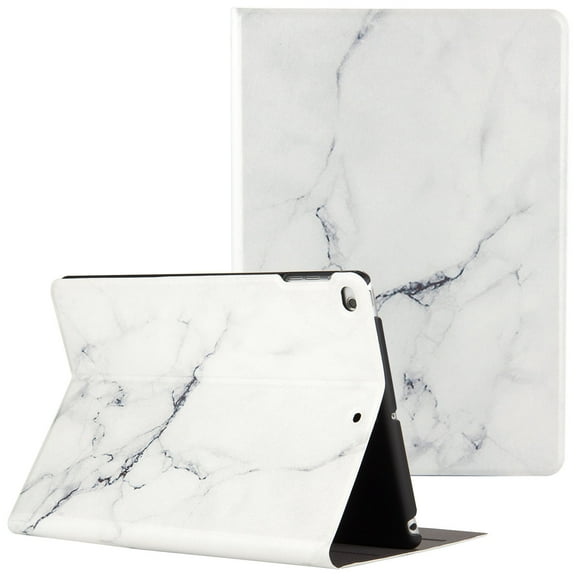 Marble Pattern Case for Apple iPad Mini 3 & iPad Mini 2 & iPad Mini (7.9 Inch) Tablet - TECH CIRCLE Slim Thin Lightweight Case with (Adjustable Stand) Protective Flip Cover (White Marble)