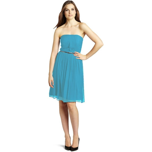 Donna Morgan Women's Blue/Green Silk Chiffon Dress Size 18