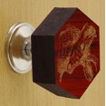 thumbnail image 2 of IBA Indianbeautifulart Boutons Rouges Gravés Poignées de Porte d'Armoire en Bois Lot de 10, 2 of 3