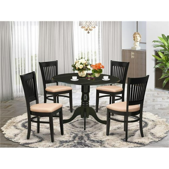 East West Furniture Dublin 5-piece Wood Dining Set in Oak/Light Tan