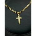 thumbnail image 2 of Small Cross Necklace Pendant CZ 14K Gold Filled Womens Kids Crucifix Figaro Chain 17x10, 2 of 10