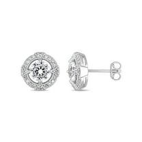 Everly Women's Created Sapphire and Diamond Sterling Silver Earrings