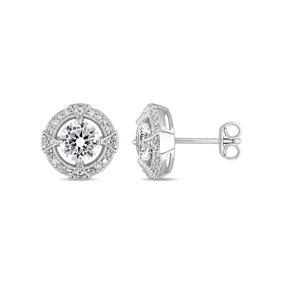 Everly Women's Created Sapphire and Diamond Sterling Silver Earrings