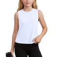 thumbnail image 2 of THDHVS Tank Tops for Girls,Solid Color Quick Dry Round Neck Tank Top Breathable Athletic Fitness Wear for Kids Boys Girls,Girls Tank Tops White 9-10 Years, 2 of 10