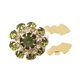 thumbnail image 5 of Diseño diario de flores de la fiesta del botón decorativo del botón del botón del dhinestone para el vestido de sombrero verde dorado, 5 of 8
