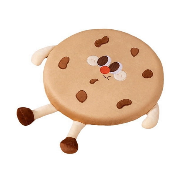 Almohada Galleta Redonda Galleta Juguete de Felpa Realista Alimentos Snack Asiento Cojín de Peluche Juguete Prop Regalo Marrón
