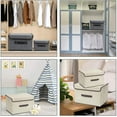 thumbnail image 3 of Casewin Fabric Storage Bins with Lid [2-Pack] Foldable Closet Storage Boxes for Shelves, Large Collapsible Clothing Organizers Containers for Nursery Khaki, 3 of 8