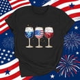 thumbnail image 4 of Women's 4th of July Graphic Tees Patriotic American Flag Wine Glass Shirts Casual Short Sleeve Summer Tops Independence Day Vacation Novelty Clothing, 4 of 5