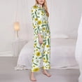 thumbnail image 3 of Picia Yellow Dandelions Pattern Women’s Long-Sleeve Sleepwear Set - Soft 2-Piece Loungewear with Pockets, Comfy PJs for Relaxing Nights-Small, 3 of 7