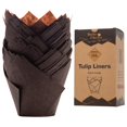 thumbnail image 1 of Moldes para magdalenas Bake Choice, tamaño grande, con forma de tulipán marrón, 100 unidades, 6 cm, 1 of 8