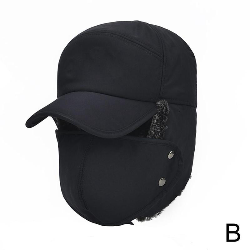 wartleves New Men's Winter Casual Baseball Cap Windproof Baseball Cap Thicken Warm Mask Earmuffs Face Cap Mask \u0026 Hat