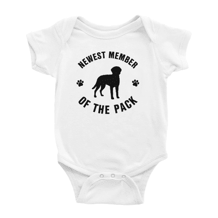 

Newest Member of The Pack Curly-Coated Retriever Dog Funny Baby Jumpsuits