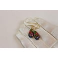 thumbnail image 3 of 14k Gold Filled Quartzite Earrings Mosaic Coppery Red Green Blue Smooth Cut Teardrops Designed for Adult Women, 3 of 5