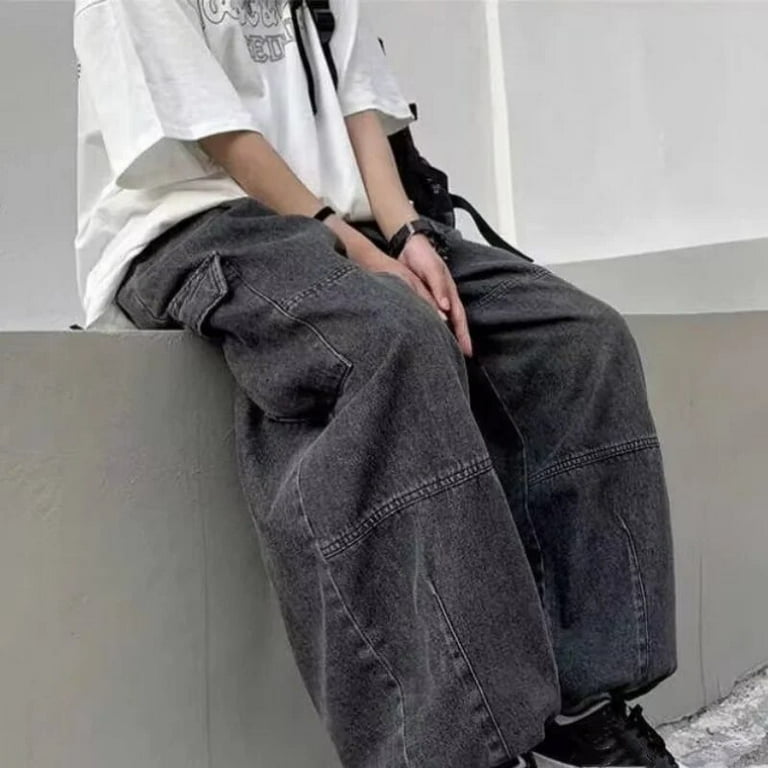 2024 Spring Autumn Men Baggy Jeans Men Wide Leg Pants Big 2024 Spring Autumn Men Baggy Jeans Men Wide Leg Pants Big