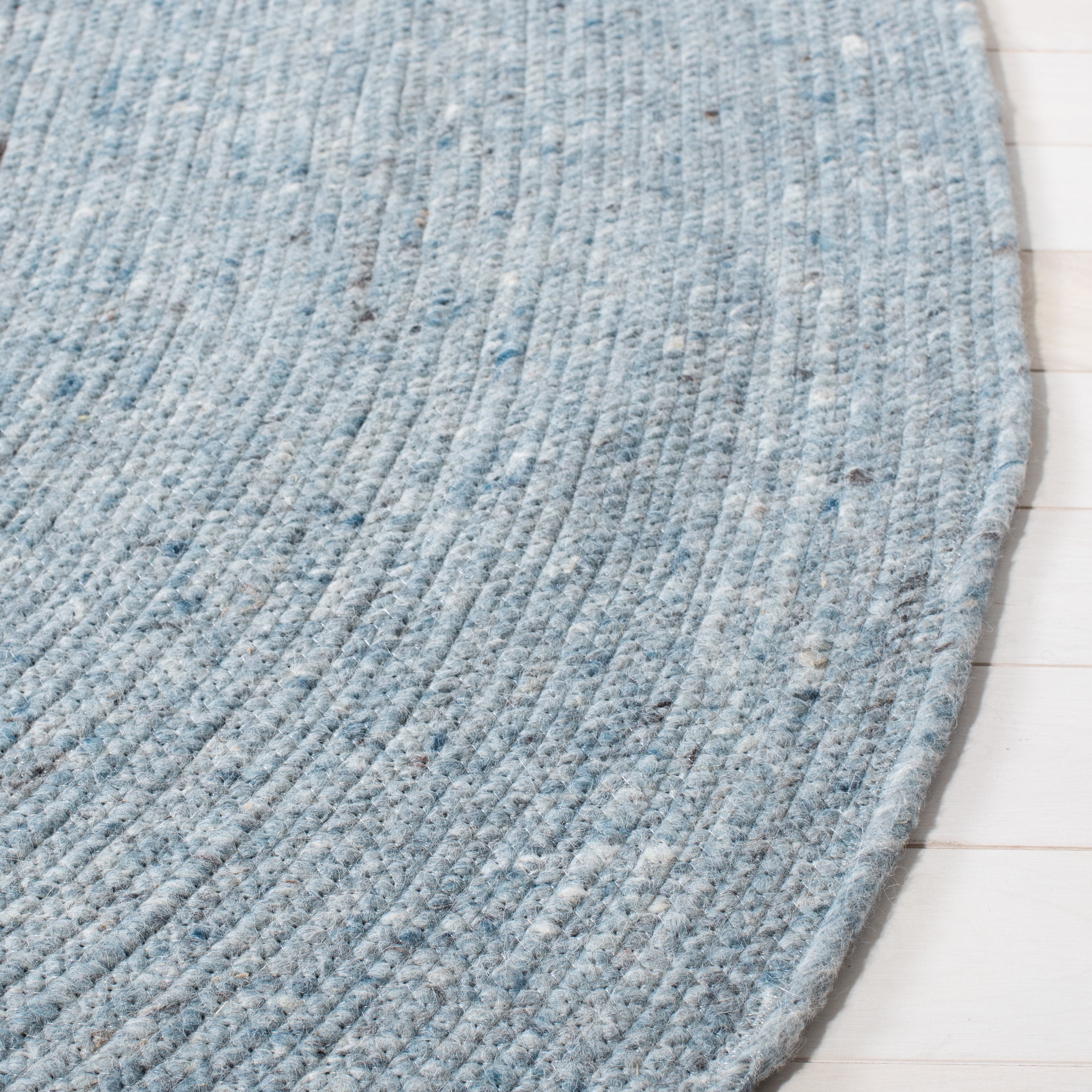 SAFAVIEH Braided Ronan Solid Reversible Area Rug, Turquoise, 8' x 10' Oval