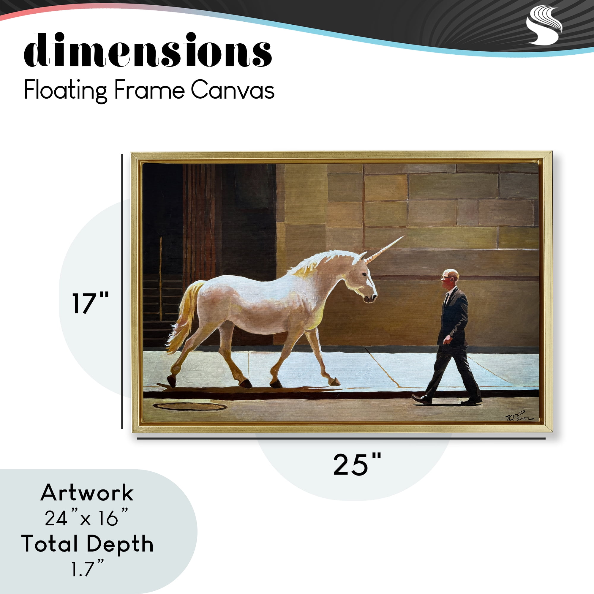 The Exception Proves The Rule Gold Framed Floater Canvas Wall Art, design by Keith Thomson