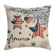 thumbnail image 3 of Funda de almohada del 4 de julio Día de la Independencia Funda de cojín patriótico con estampado de bandera americana, funda decorativa de lino para sofá cama Decoración interior exterior, 3 of 7