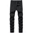thumbnail image 2 of LZLER Casual Plaid Dress Pants for Men Stretch Flat-Front Chino Pants, 2 of 6