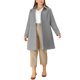thumbnail image 2 of Abrigos de invierno para mujer de tallas grandes Agnes Orinda, con solapa, de un solo botón, abrigo elegante largo tipo trench con bolsillo 1X gris, 2 of 6