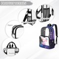 thumbnail image 6 of Xoenoiee Axikitk Star Print Clear Backpack School Bag for Kids Girls Large School Backpack Daypack Transparent School Supplies Waterproof Satchel Large Bookbag Backpack with Zipper Pocket, 6 of 7