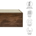 thumbnail image 3 of Coffee Sofa Side End Table, Square, Walnut Brown, Glass, Wood, Rattan, Living Room Lounge Cafe Lobby Hospitality Restaurant, Modern Contemporary, HB37574, 3 of 8