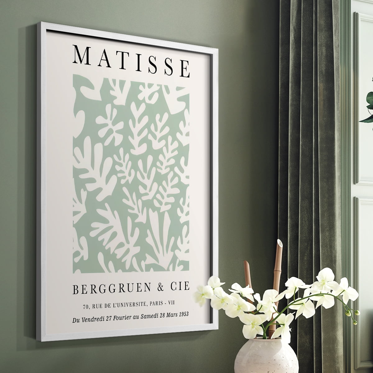 Matisse CLXXVIII Framed Print in White Solid Wood 11 x 14 Framed Print
