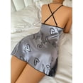 thumbnail image 2 of Heart   Letter Print Nightdress  Casual Round Neck Spaghetti Strap Sleep Dress  Women's Sleepwear   Dresses, 2 of 5