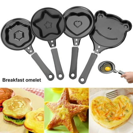 

kitwin Mini Non-Stick Pancake Pan for Kids Cute Cartoon Pancake Maker with Durable Handle Egg Frying Pan Egg Breakfast Molds Omelette Maker Home Kitchen Cookware Tools