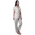 thumbnail image 3 of Moomaya Pyjama Chemise en Coton Imprimé Col à Encoche Tenue de Nuit Ensemble de Pyjama pour Femme, 3 of 6