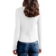 thumbnail image 6 of YDFCWXW Womens Slim Fitted Cardigan Long Sleeve Y2K Ribbed Tops Button Down Shirts White, XL, 6 of 6