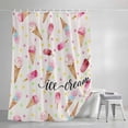 thumbnail image 3 of Ice Cream Shower Curtain, Summer Desert Watercolor Popsicle Colorful Polka Dot Waterproof Shower Curtain Set with 12 Hooks Lightweight Bath Curtains Fabric Bathroom Decor 36x72 Inches, 3 of 9
