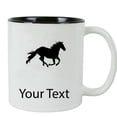 thumbnail image 1 of Personalized Custom Horse 11 oz White Ceramic Coffee Mug with White Gift Box (Black), 1 of 4