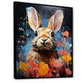 thumbnail image 2 of Designart "Hues In Pop Art Portrayal Of A Rabbit I" Animals Rabbit Floater Framed Canvas Wall Art, 2 of 5