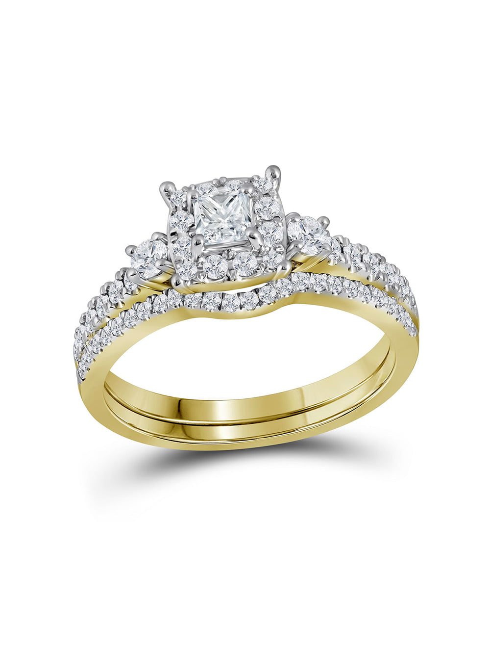 4.43 Ct Diamond Enhancer Engagement Bridal Wrap Ring Sz 7 14K Yellow Gold Over 