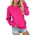 thumbnail image 3 of Women’S Sweatshirt Comdrip Sweatshirt for Women Fall Winter Tops Long Sleeve Shirts Oversized Tshirts Round Neck Sweatshirt Women Hot Pink M, 3 of 4