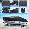 thumbnail image 2 of Boat Cover, 20-22ft Waterproof Trailerable Cover, Heavy Duty 600D Marine Grade Outboard Cover, UV Resistant for Bass Boat, Fits Bayliner V-Hull Tri-Hull Fishing Runabout Boat, Black, 2 of 7
