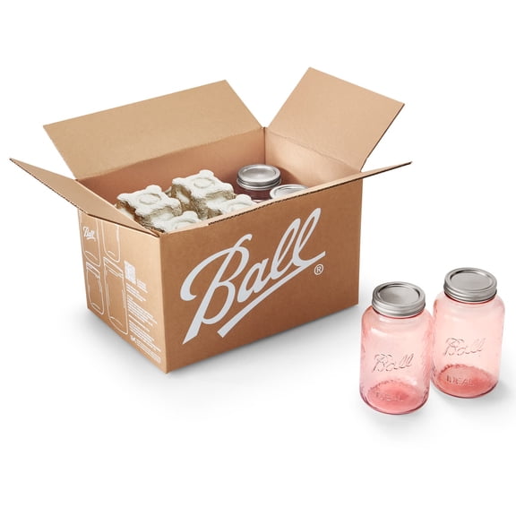 Ball Rose Vintage Regular Mouth 32 Oz. Quart Canning Jars, 6-Pack