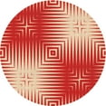thumbnail image 1 of Ahgly Company Tapis d'Intérieur Rond Lavable en Machine Rouge Transitionnel, 7 Pieds Rond, 1 of 7