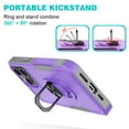 thumbnail image 2 of For iPhone 15,15 Pro,15 Plus,15 Pro Max Case with Screen Protector,Heavy Duty Shockproof Full Body Protective Phone Cover,Built in Rotatable Magnetic Ring Holder Kickstand for iPhone 15 -Purple, 2 of 8