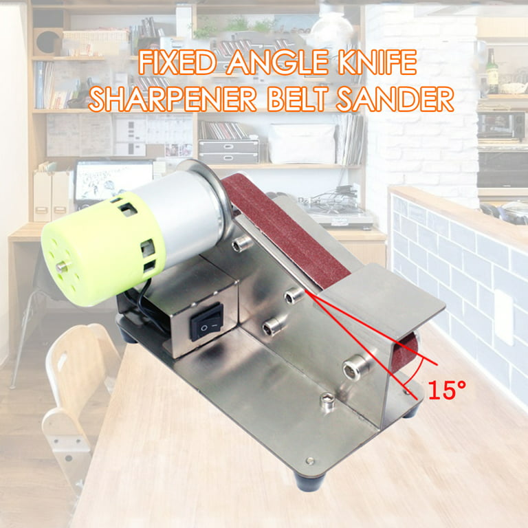 15-degree Fixed Angle Knife Sharpener Belt Sander 7 Level Adjustable  Polisher 100W Polishing Machine with 10pcs Sanding Belts